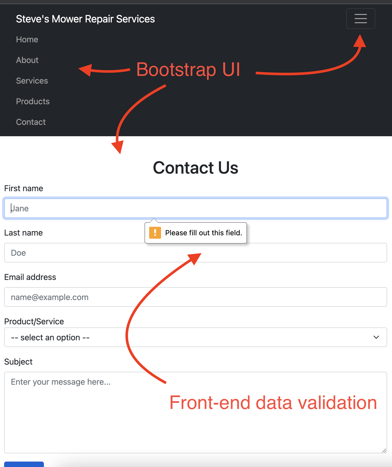Image showing visual improvements to site
